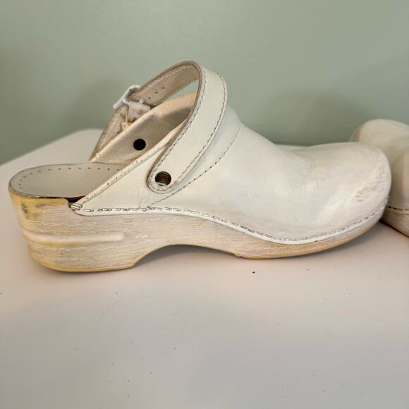 Dansko Ingrid Clogs 39 8.5-9 Medical Nurse Professional Leather Slingback White - Picture 3 of 8